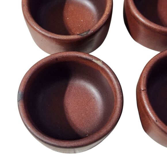 Heath Ceramics Small Set of 5 Ramekin Brown Beige Round Redwood Finger Bowls - Picture 3 of 8